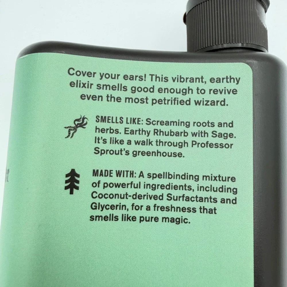 Every Man Jack Body Wash 13.5oz Green Harry Potter Herbology Mandrake NEW‎